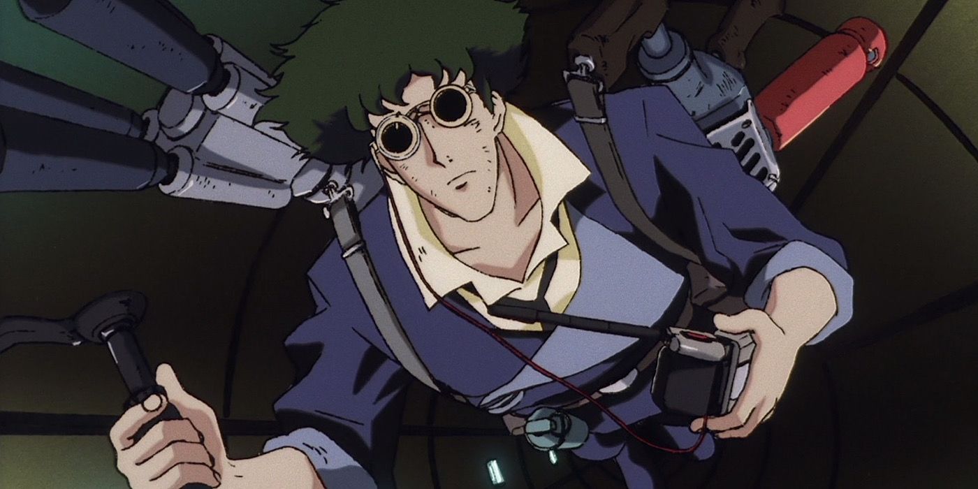 Spike Spiegel wearing sunglasses while on a mission in Cowboy Bebop 