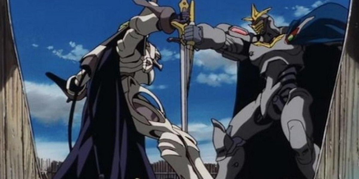 A mech duel in The Vision of Escaflowne