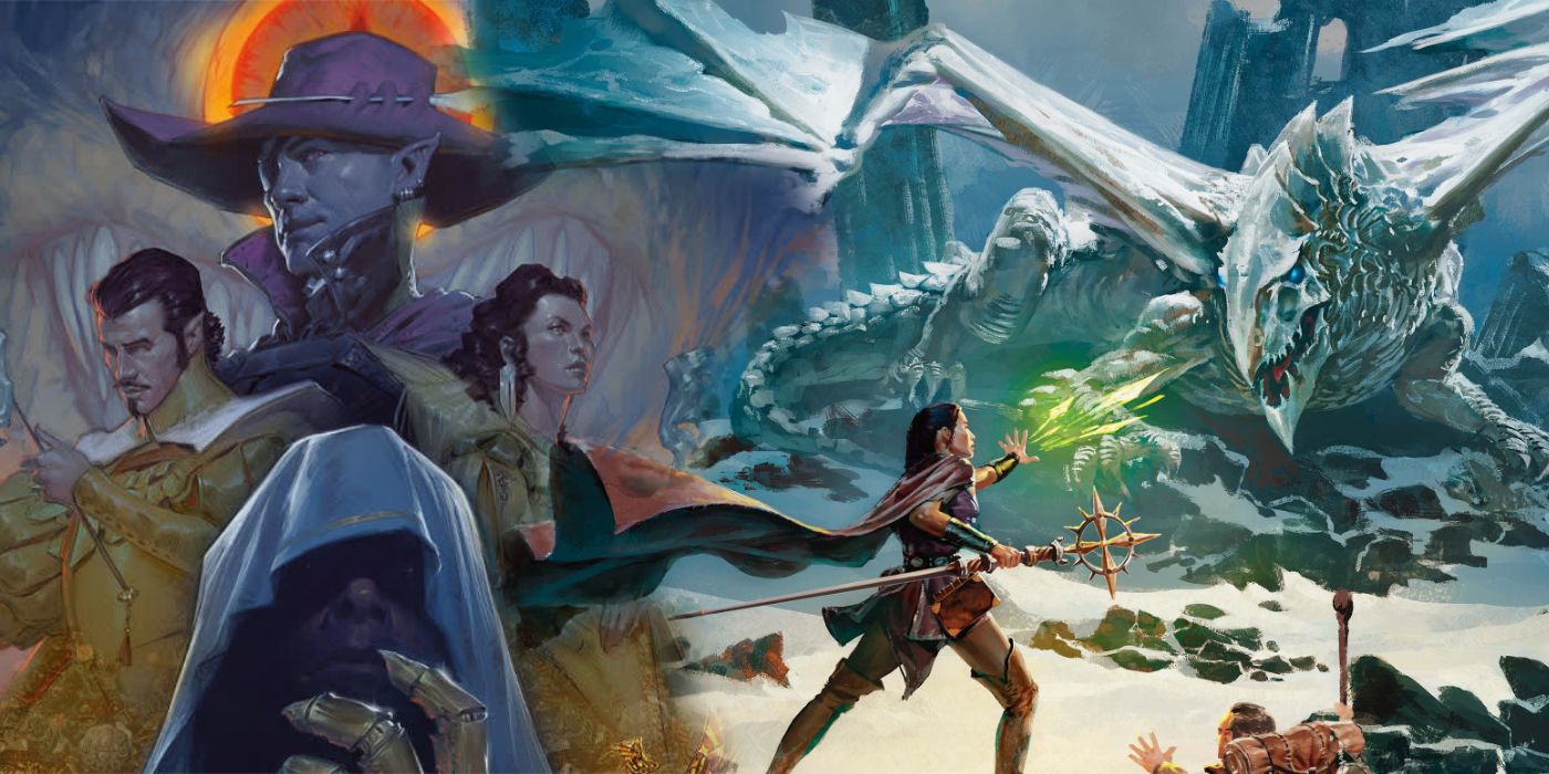 A split image of the covers to waterdeep dragon heist and the dragon of icespirepeakpeak