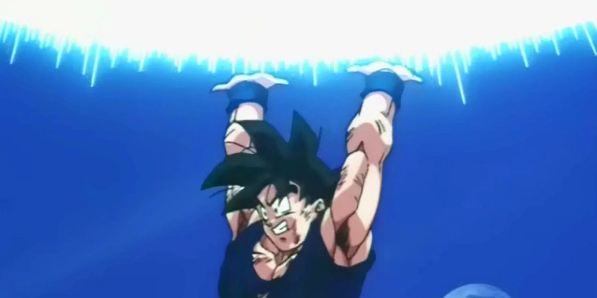 Goku charging a Spirit Bomb during the Buu Saga in Dragon Ball Z.