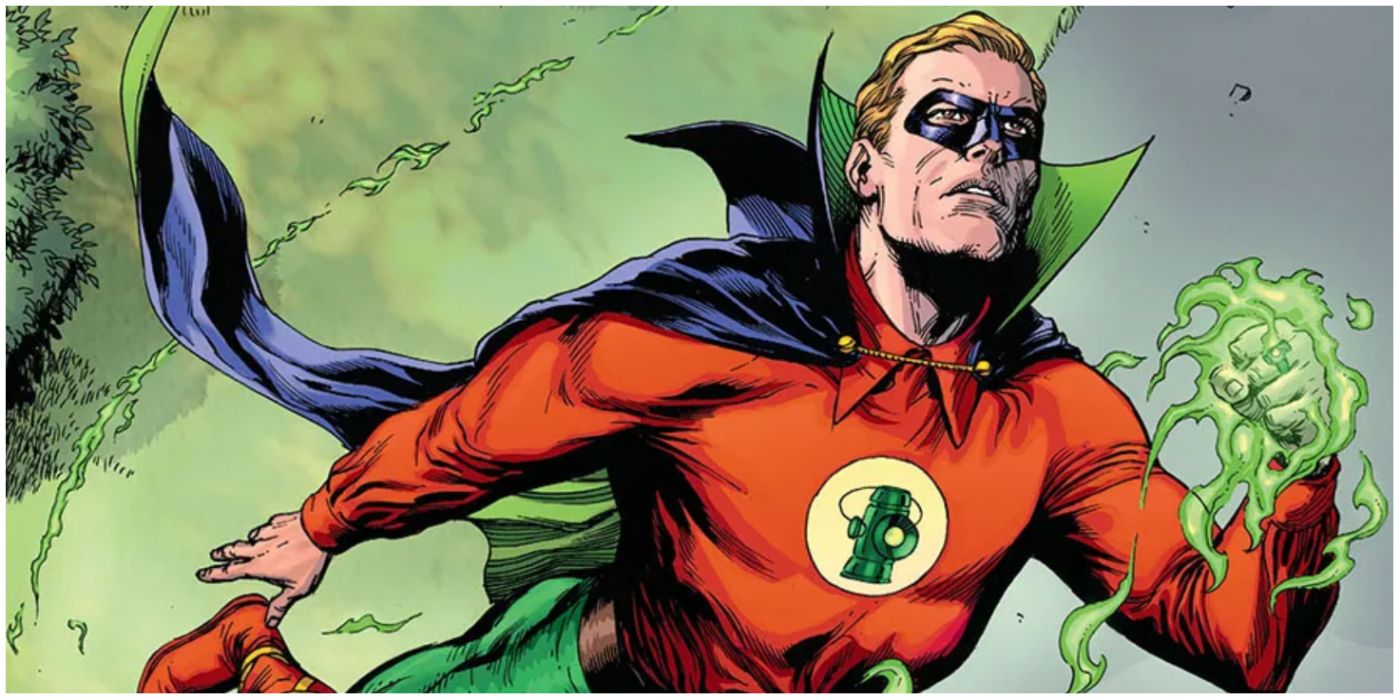 Alan Scott flying with his ring activated in DC Comics