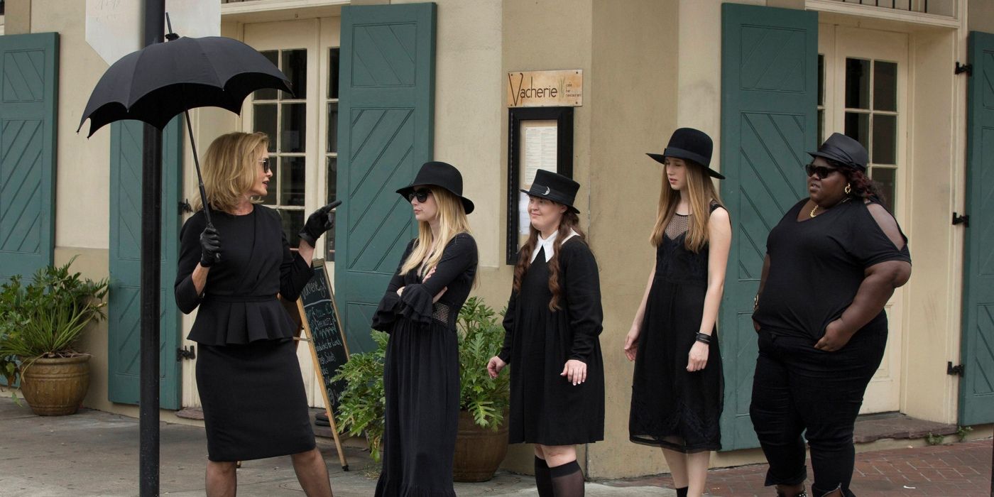 Fiona Goode leading the witches of the coven in American Horror Story: Coven