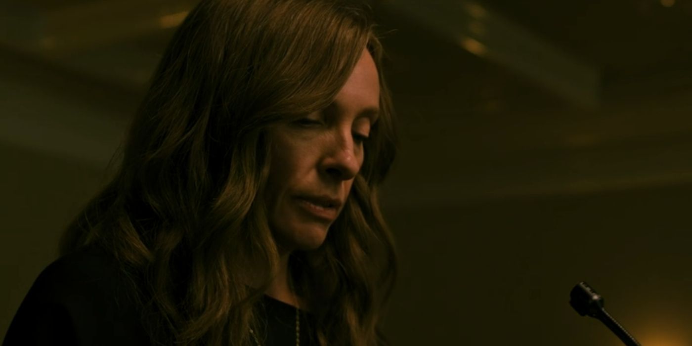 Annie Graham gives a eulogy for her mother in Hereditary