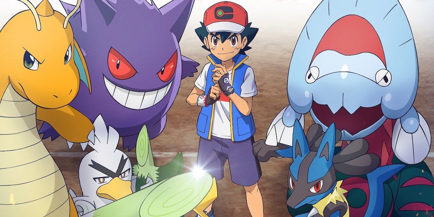 Ash and his Journeys team in Pokémon Journeys