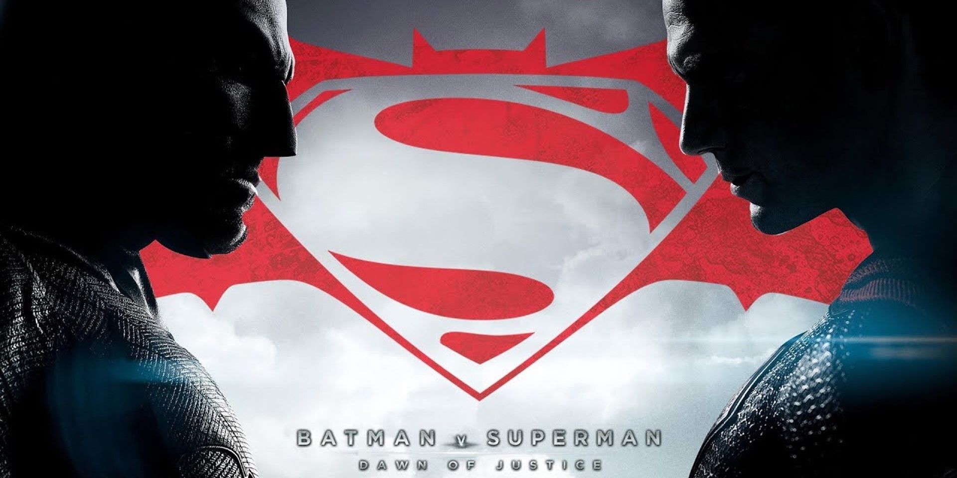 DCEU's Batman v Superman: Dawn of Justice promotional movie banner.