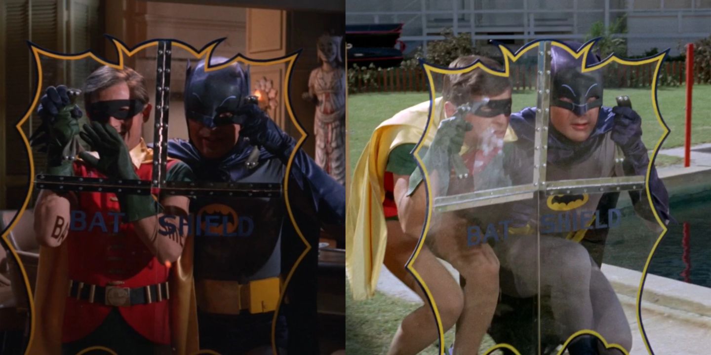 Batman and Robin use their Bat Shields