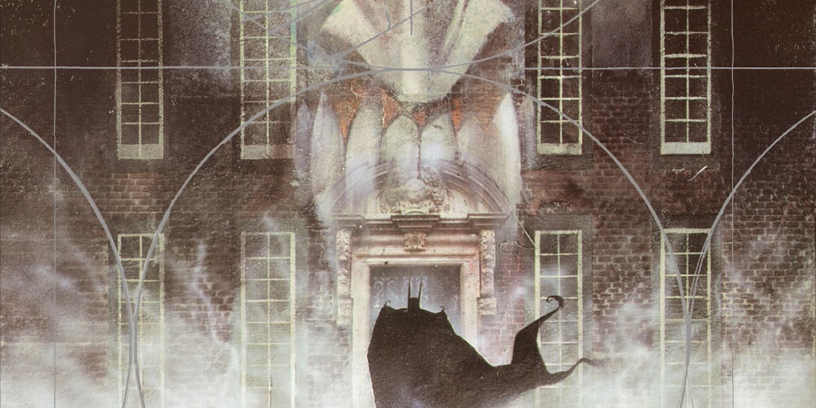DC Comics' Batman Arkham Asylum Cover, depicting Batman walking into Arkham