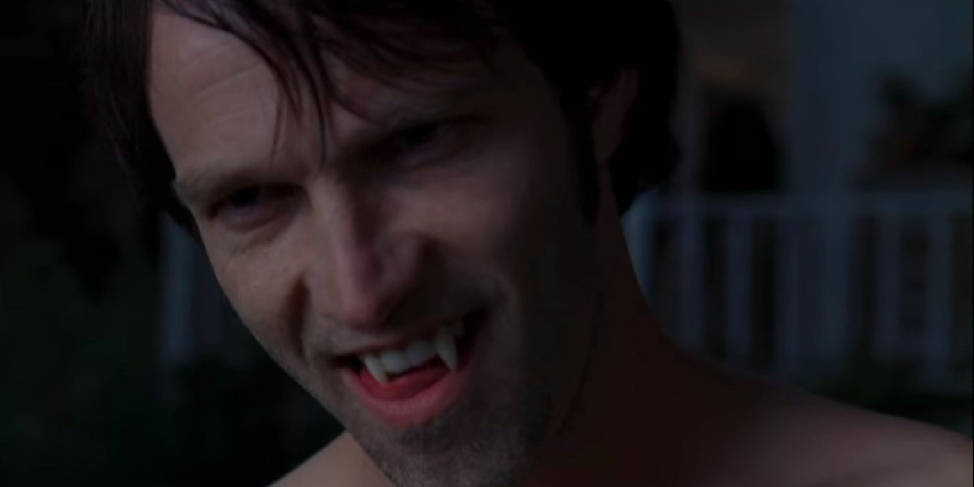 Bill Compton from True Blood baring his fangs