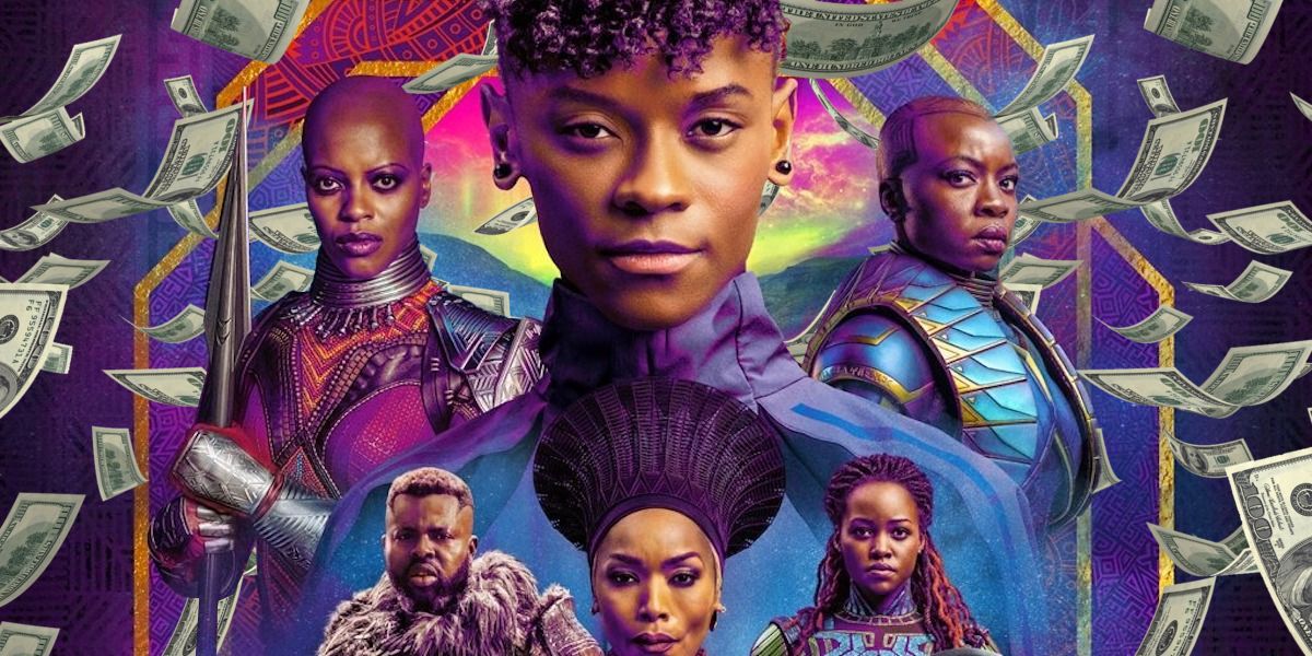 Money falling behind Black Panther Wakanda Forever characters