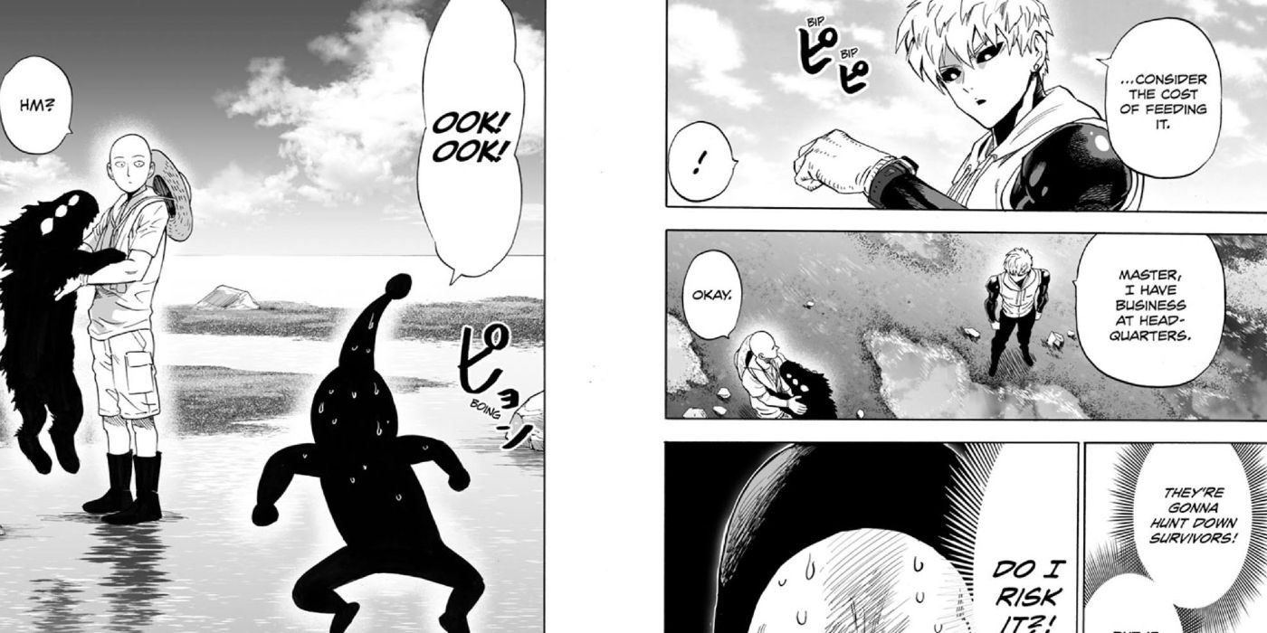 Black Spermatozoon pretending to be a monkey in One-Punch Man
