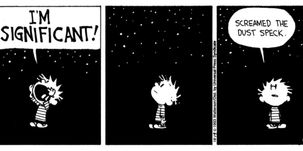 Calvin feels insignificant under the stars