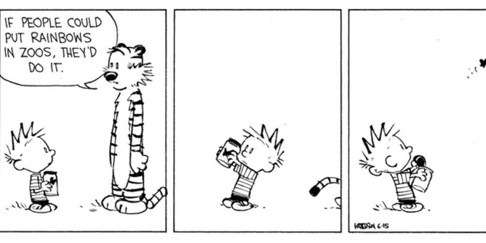 Calvin releases a butterfly