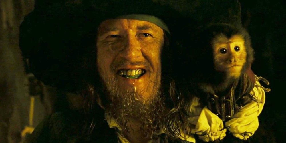 Captain Barbossa returns from the dead in Pirates of the Caribbean: Dead Man's Chest