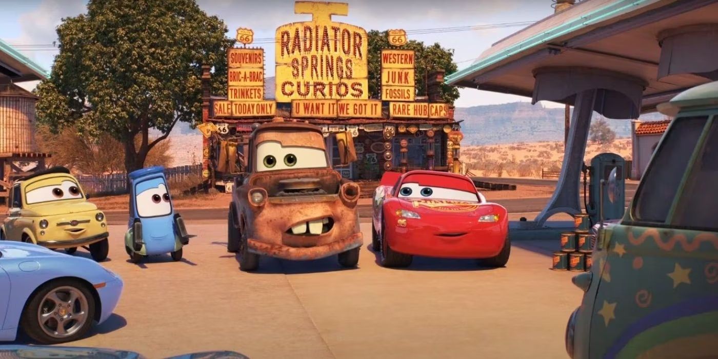 Lightning McQueen และ Mater ในภาพยนตร์ Radiator Springs Cars