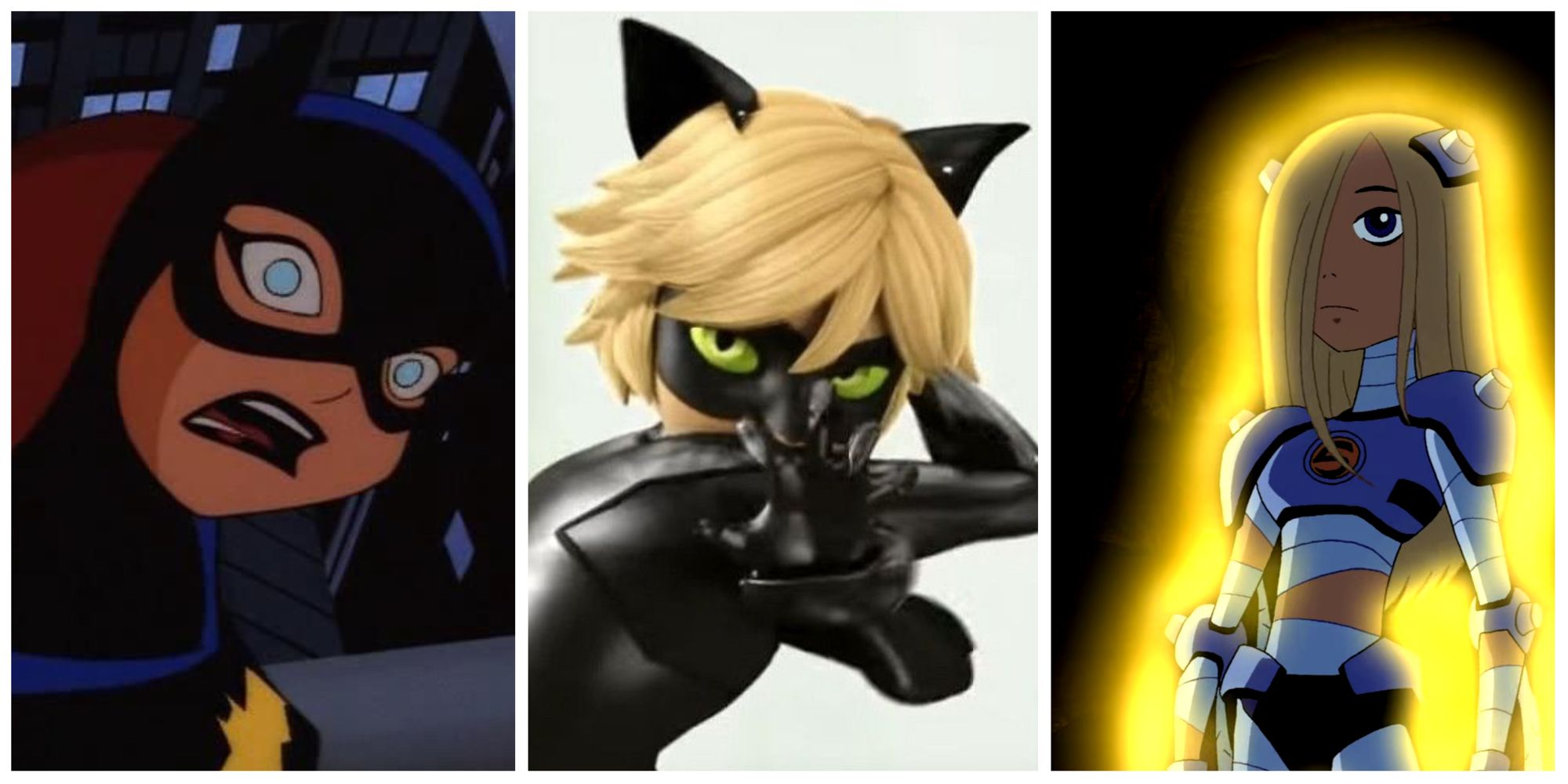 Batgirl, Terra, Cat Noir 