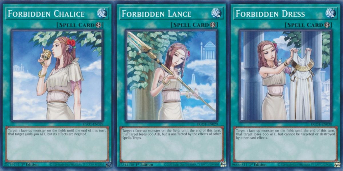 Forbidden Chalice, Lance, and Dress from Yugioh