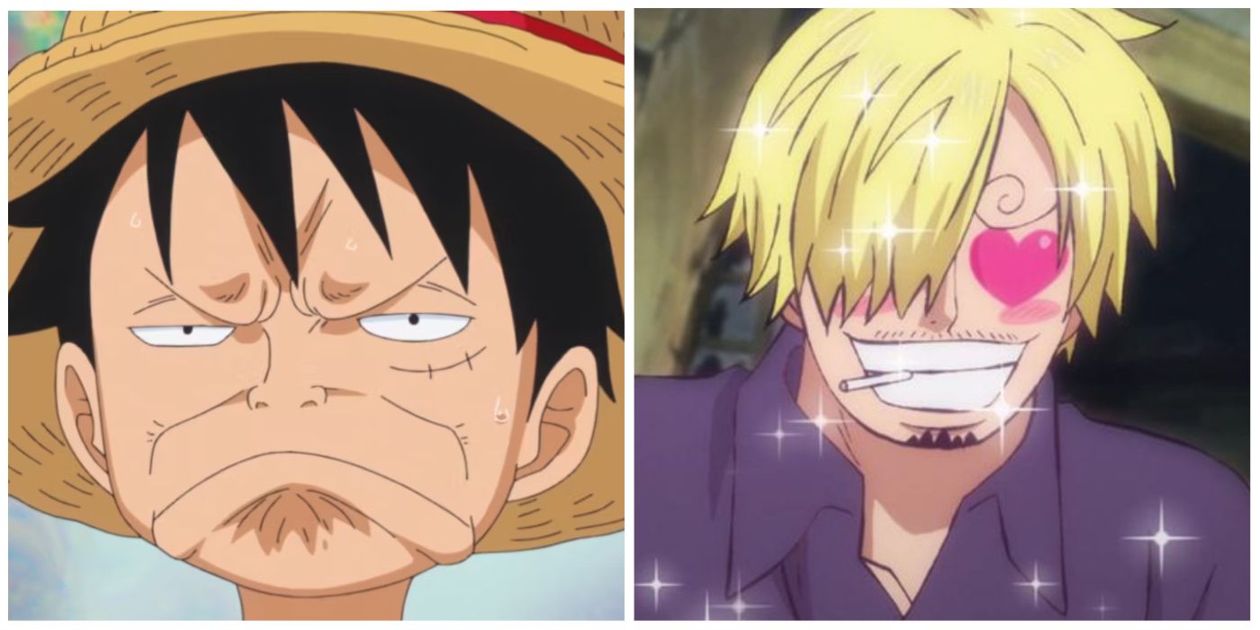 split image of Luffy and Sanji