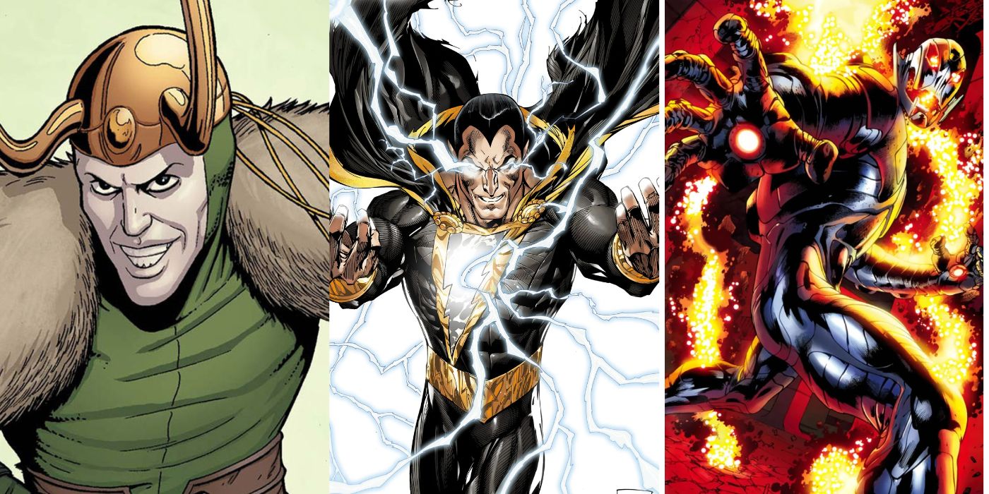 Loki, Black Adam, and Ultron on the cover of Marvel Comics