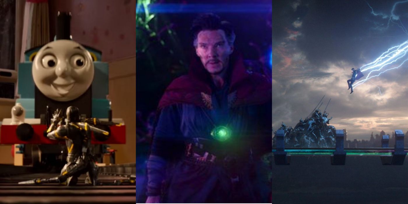 A Split image of the final battles of Ant-Man, Doctor Strange, and Thor: Ragnarok