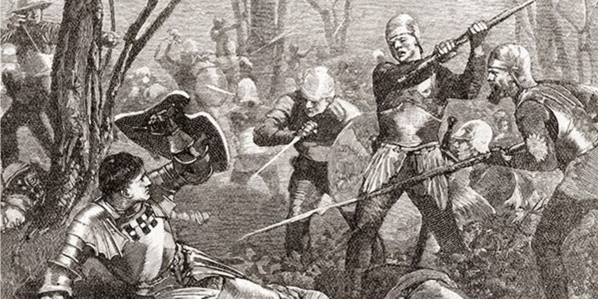 An artist's depiction of the death of Richard Neville the Kingmaker, who potentially inspired House of the Dragon's Criston Cole.