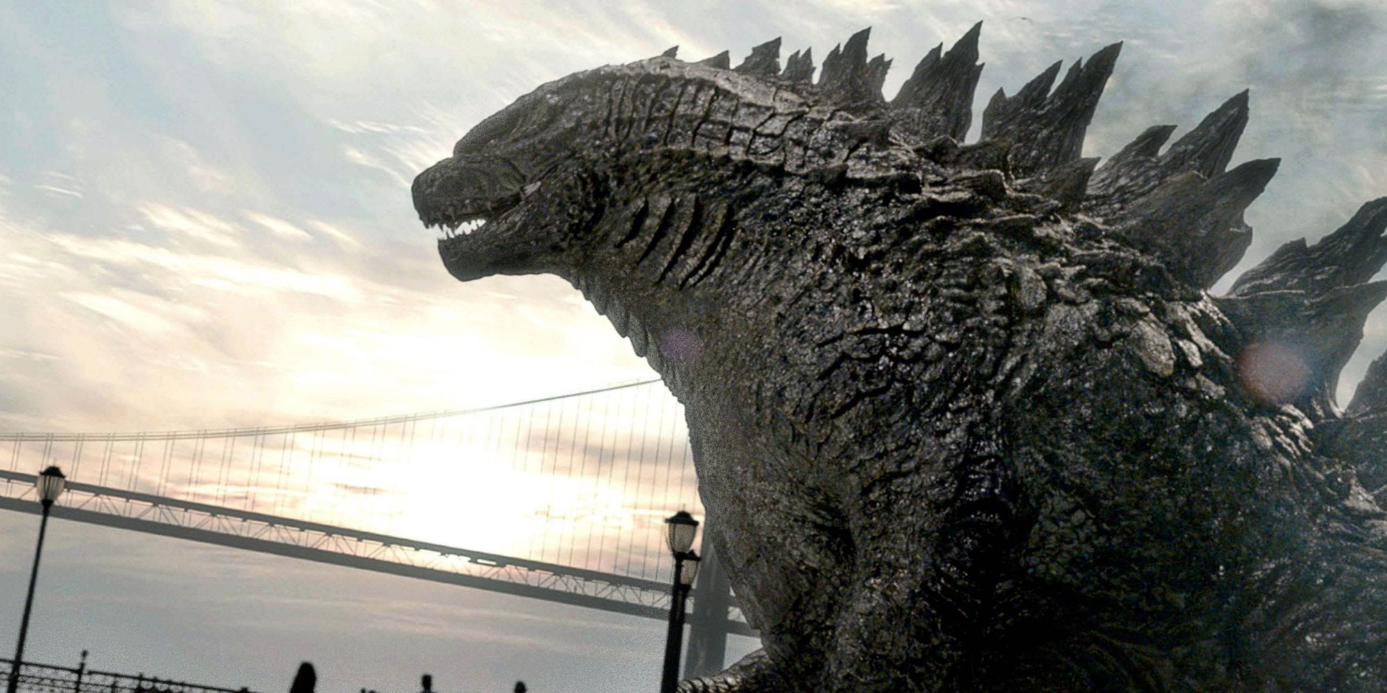 Godzilla lumbers to the ocean in Godzilla (2014)