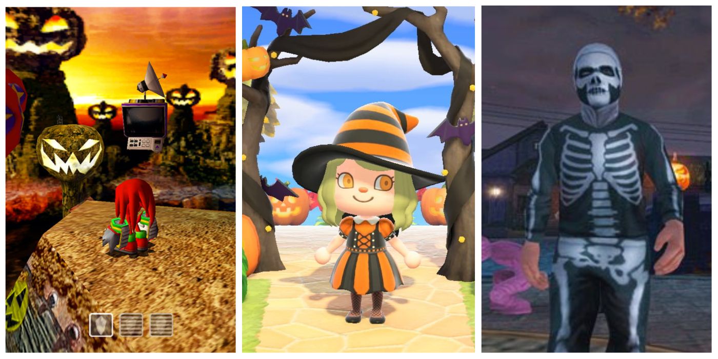 Halloween video game levels Pumpkin Hill from Sonic Adventure 2, Halloween in Animal Crossing: New Horizons, Halloween in Bully