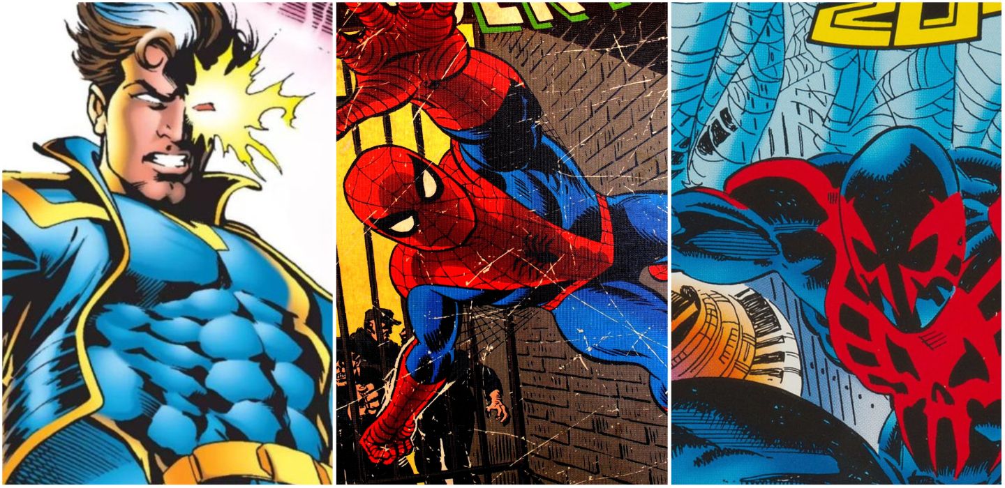 Header with 616 Spider-Man, Spider-Man 2099 and Nate Grey/X-Man as Multiverse allies