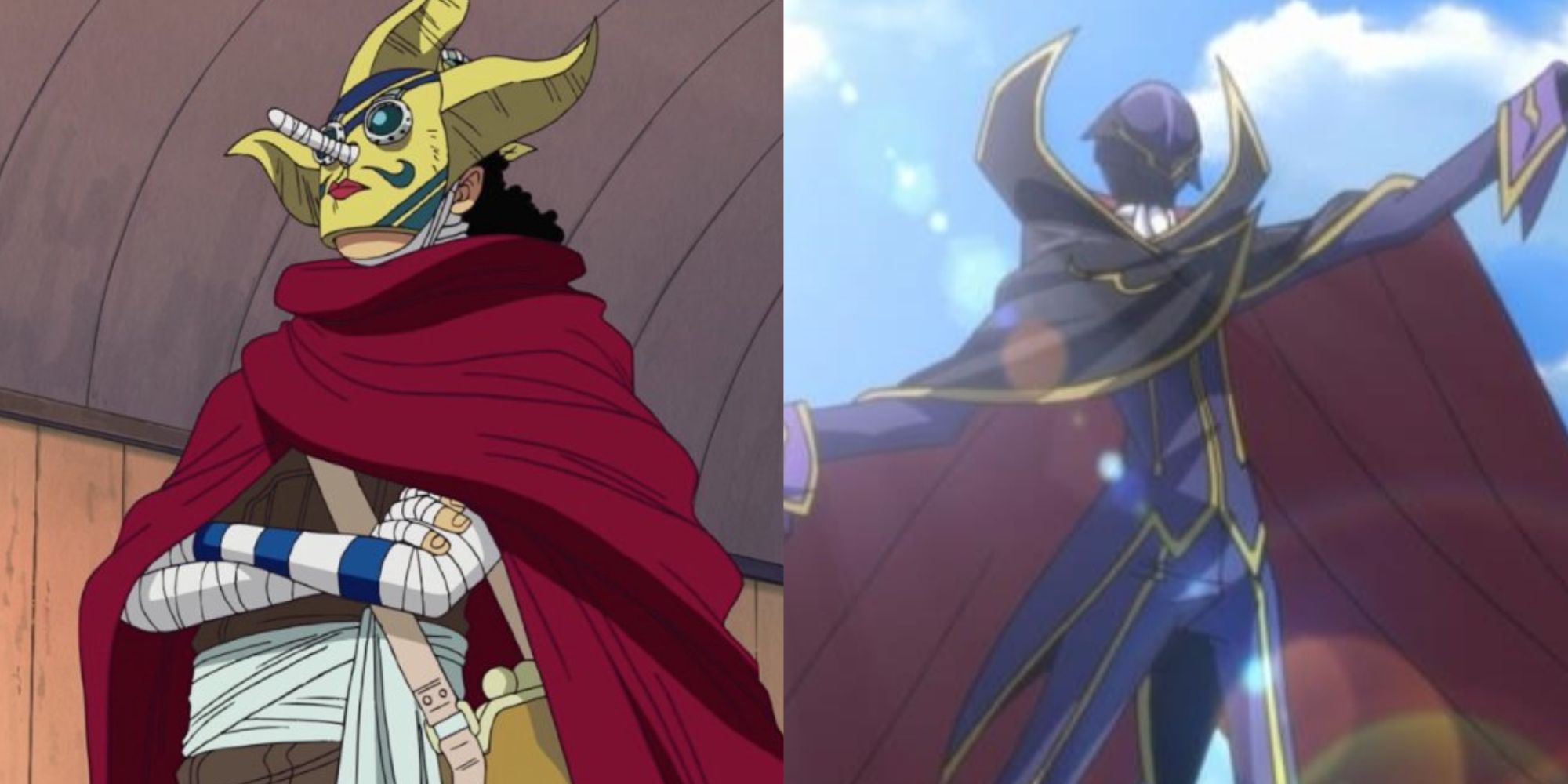 Sogeking and Zero, the alter ego of Usopp and Lelouch Lamperouge from One PIece and Code Geass, respectively