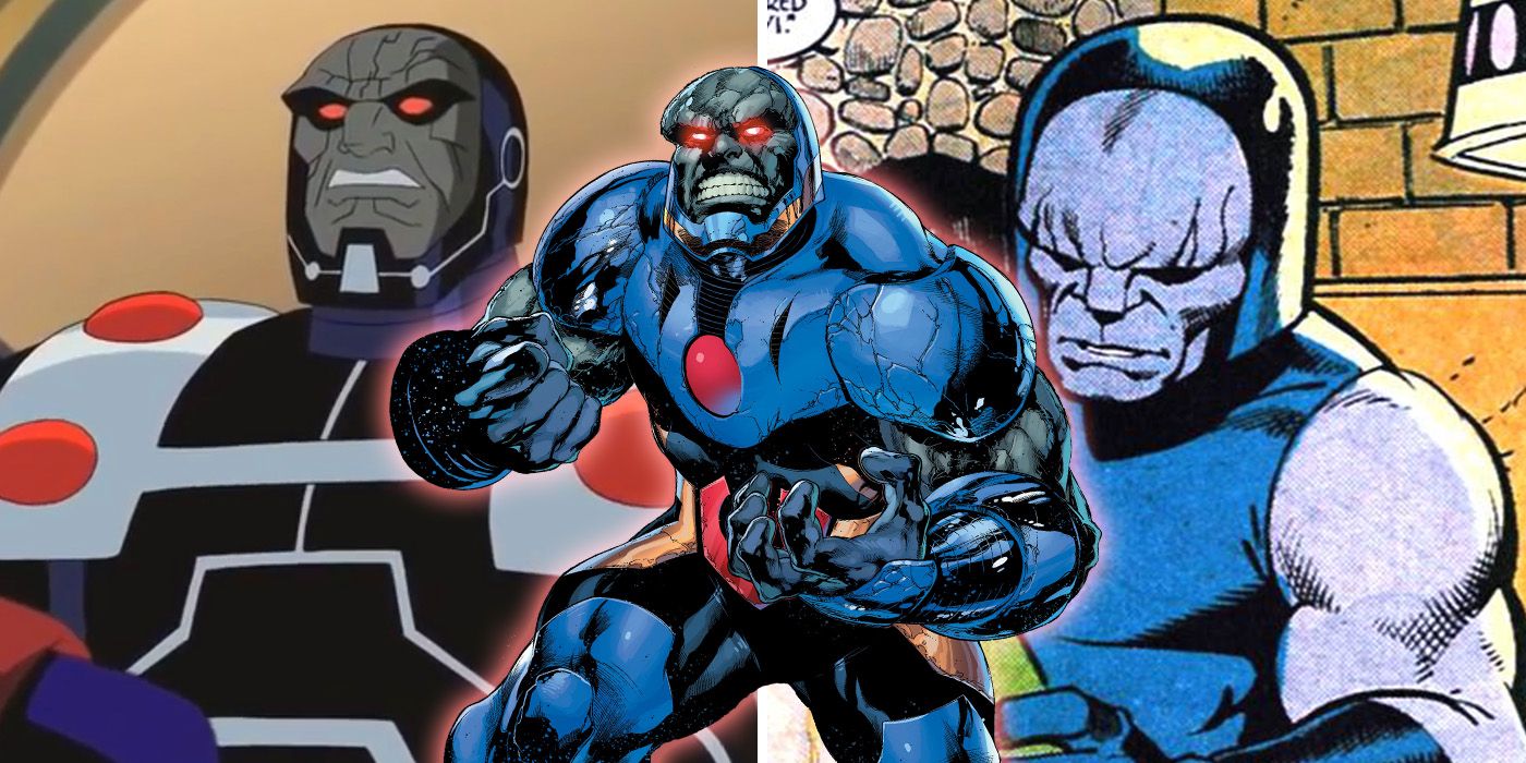 split image of Darkseid from Fourth World, Justice League Unlimited and New 52