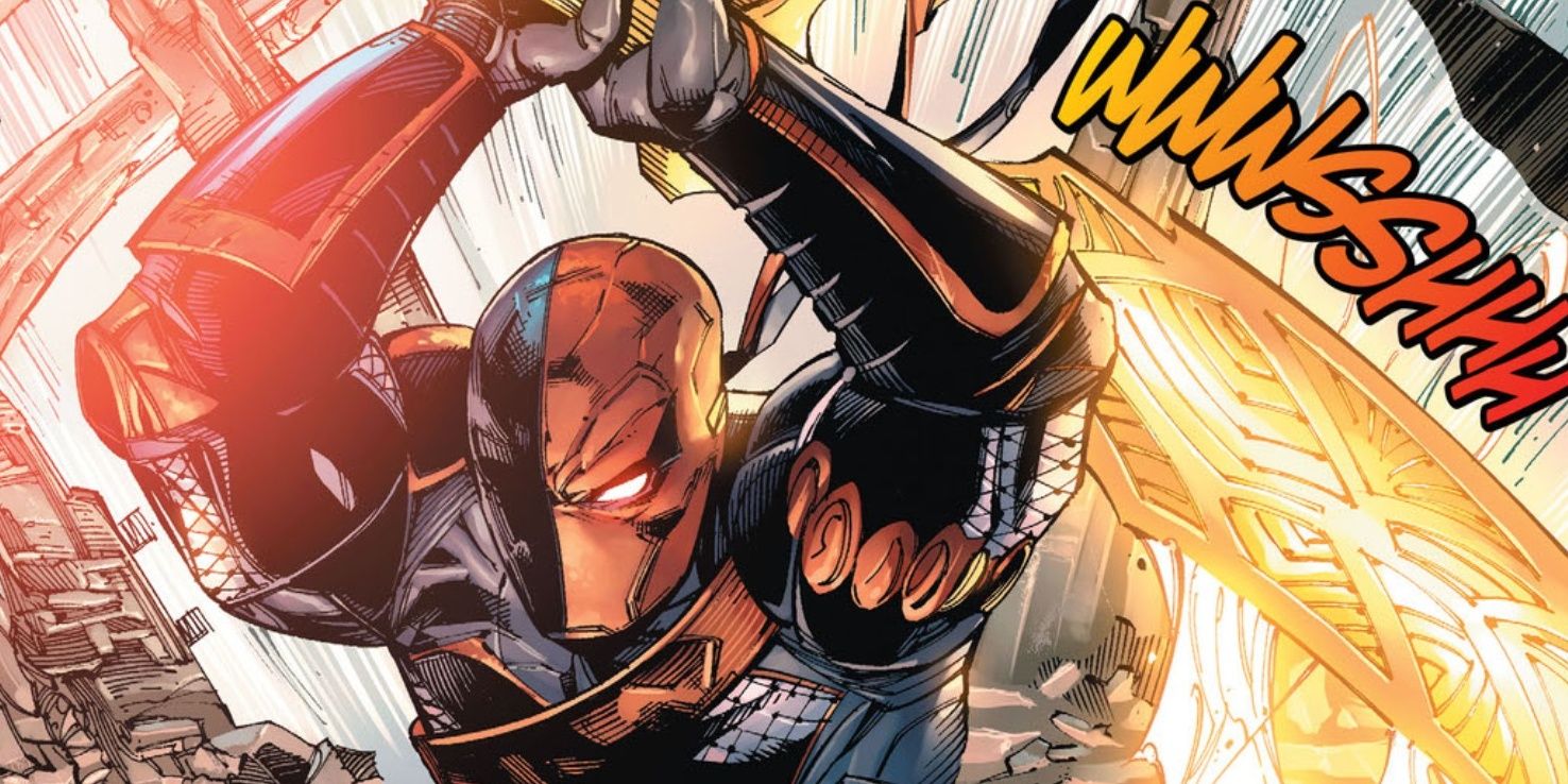 Deathstroke uses the God Killer sword from DC Comics