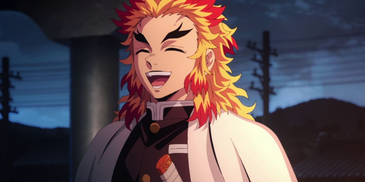 Rengoku laughs heartily in Demon Slayer