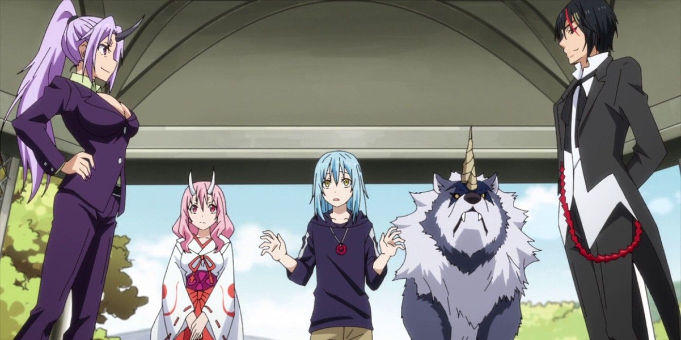 Diablo, Shion, Shuna, Rimuru, and Ranga from That Time I Got Reincarnated as a Slime.