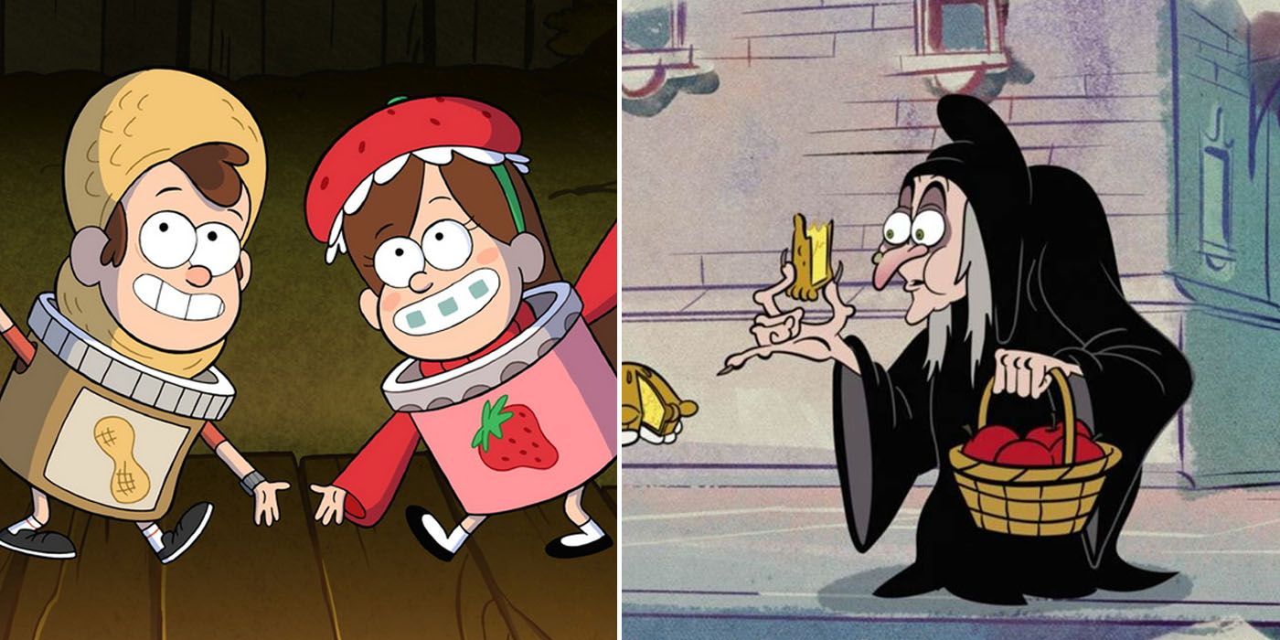 Dipper Pines And Mabel Pines In Gravity Falls And Evil Queen In The Wonderful World Of Mickey Mouse