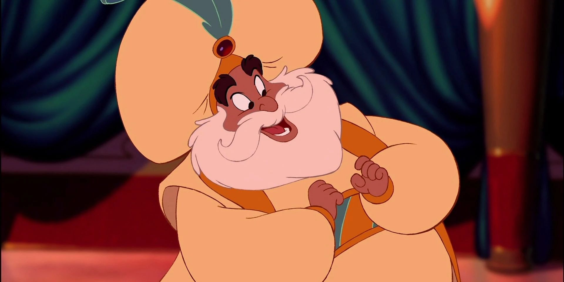 The smiling Sultan from Disney's Aladdin