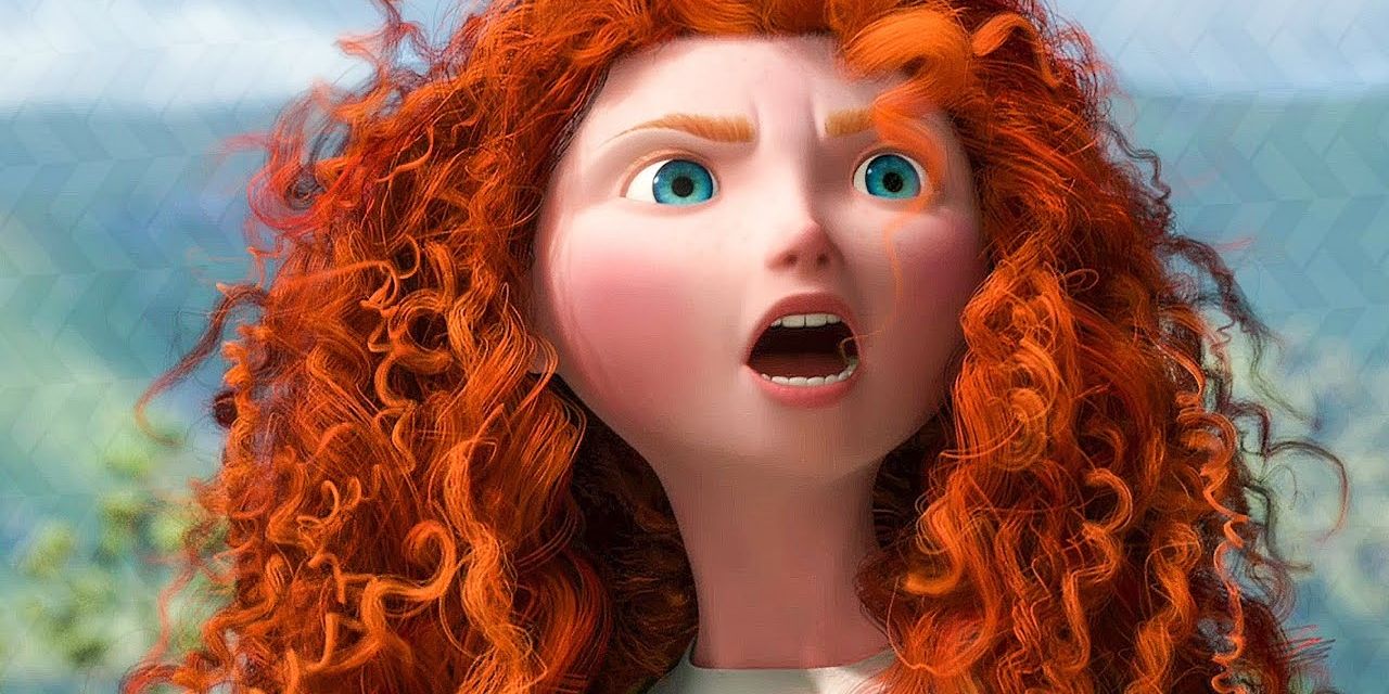 Princess Merida shouting angrily in Pixar's Brave
