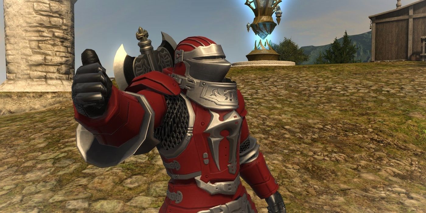FFXIV Tank Giving a Thumbs Up