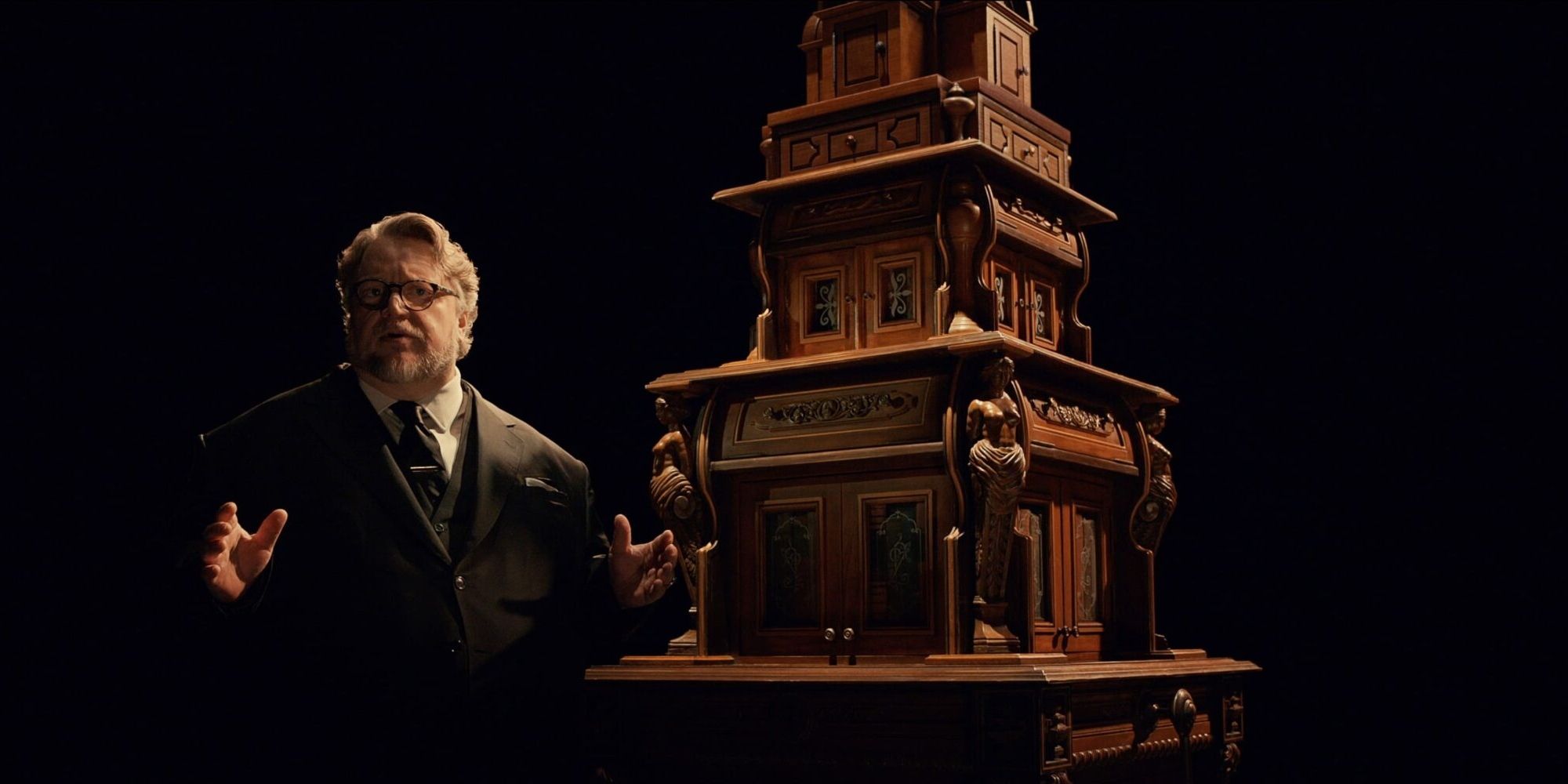 Guillermo del Toro with his Cabinet of Curiosities