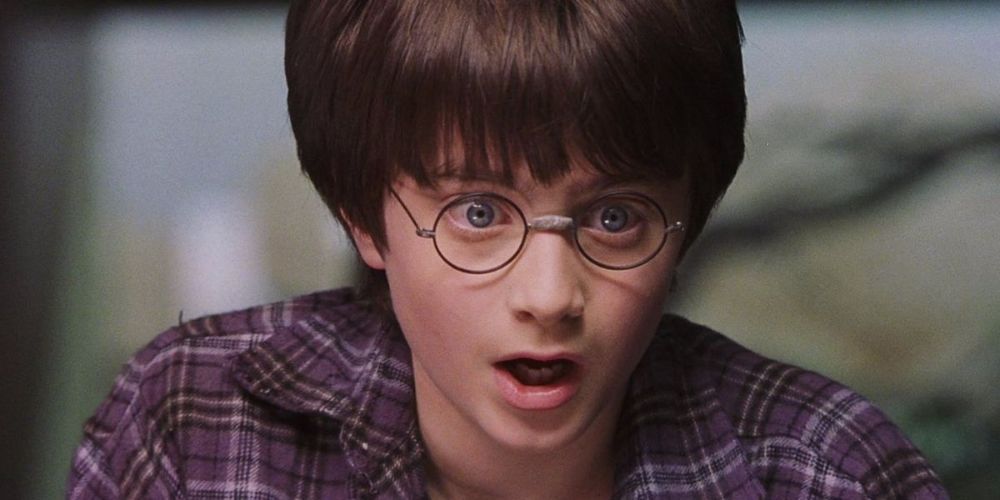 Harry Potter with broken glasses in Harry Potter and the Sorcerer's Stone.