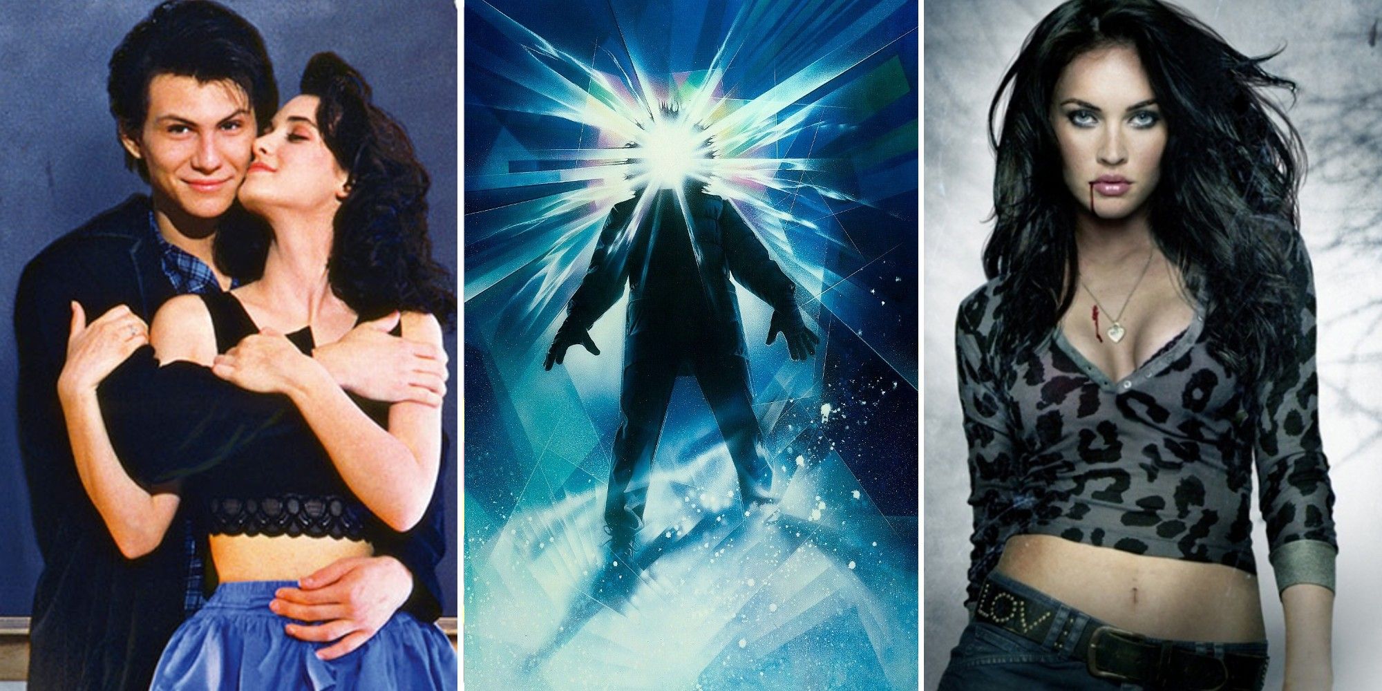 The posters for the movies Heathers, The Thing, and Jennifer's Body