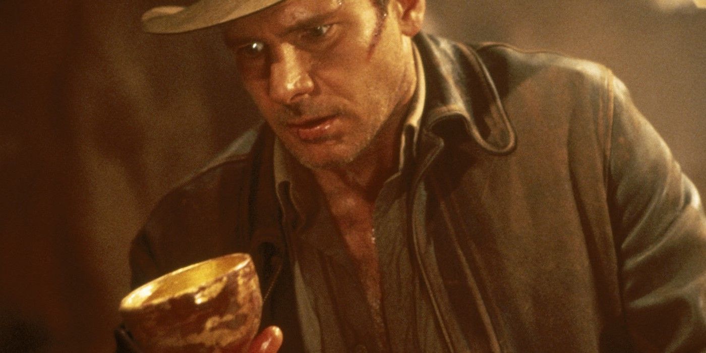 Indiana Jones (Harrison Ford) looks at the Holy Grail