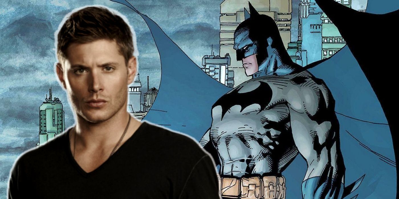 An image of Jensen Ackles superimposed with Batman from the comics.