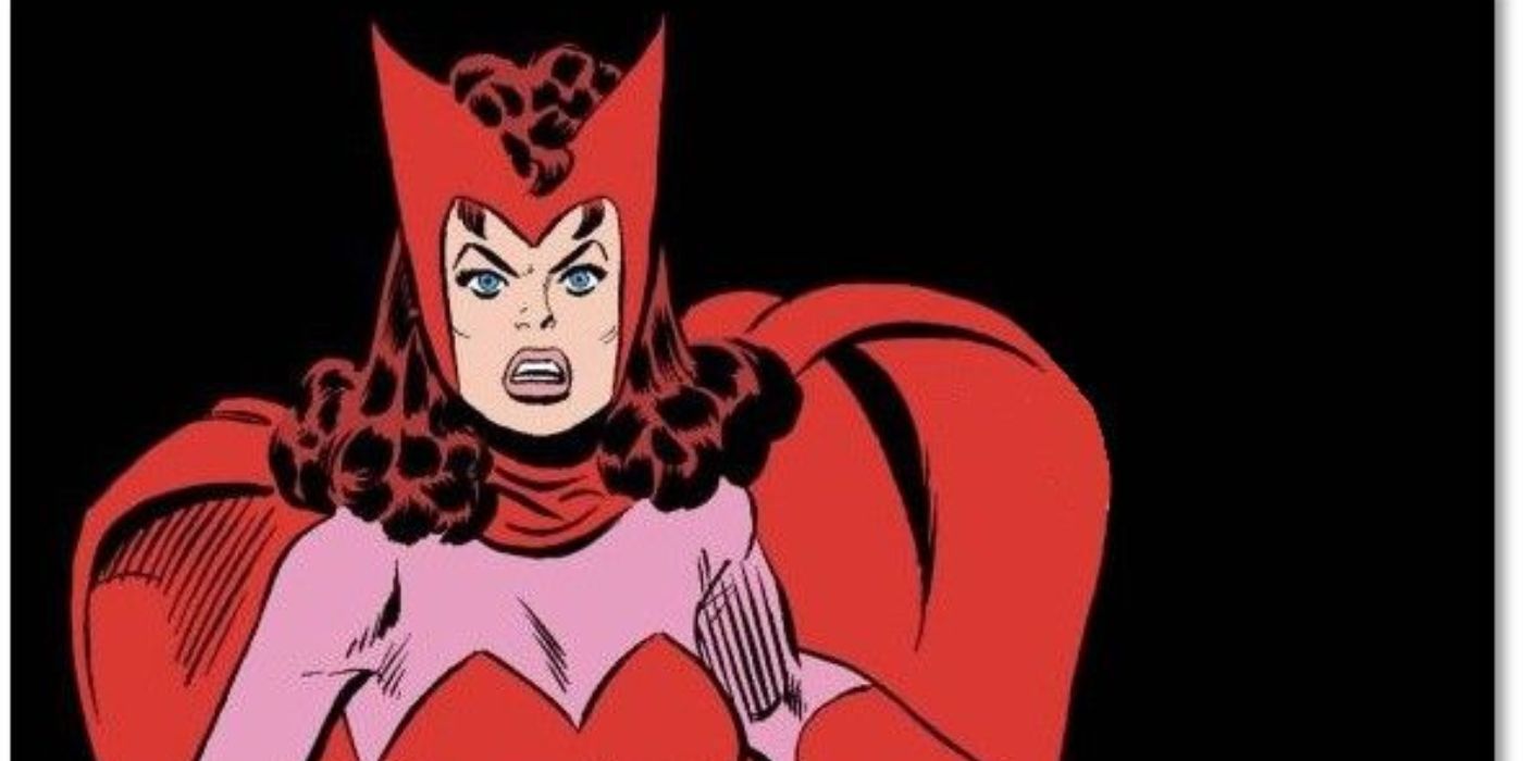 John Buscema's Scarlet Witch looks forward from Marvel Comics