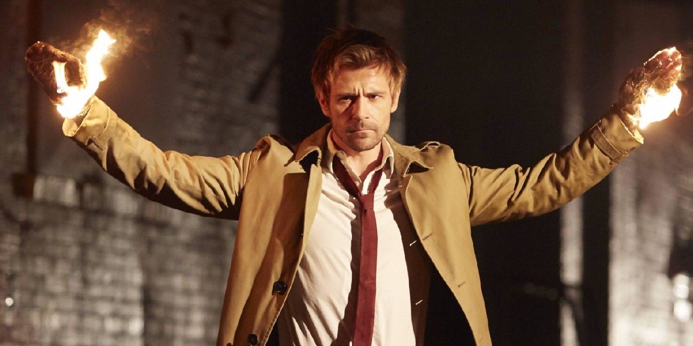 John Constantine activates a fire spell in Constantine 2014