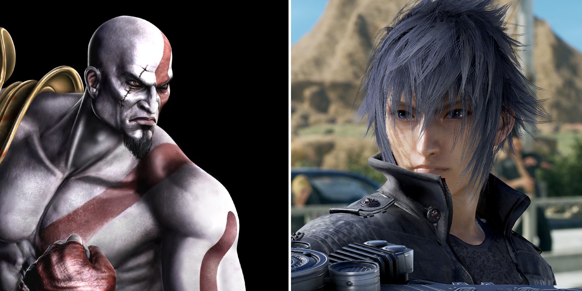 Kratos in Mortal Kombat and Noctis in Tekken 7