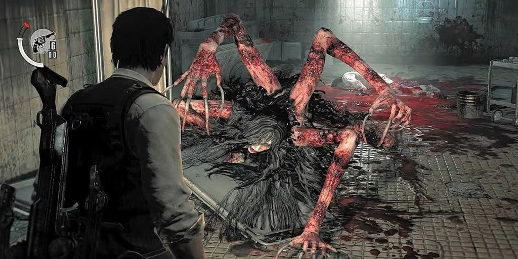 Laura's creature form from The Evil Within advances forward