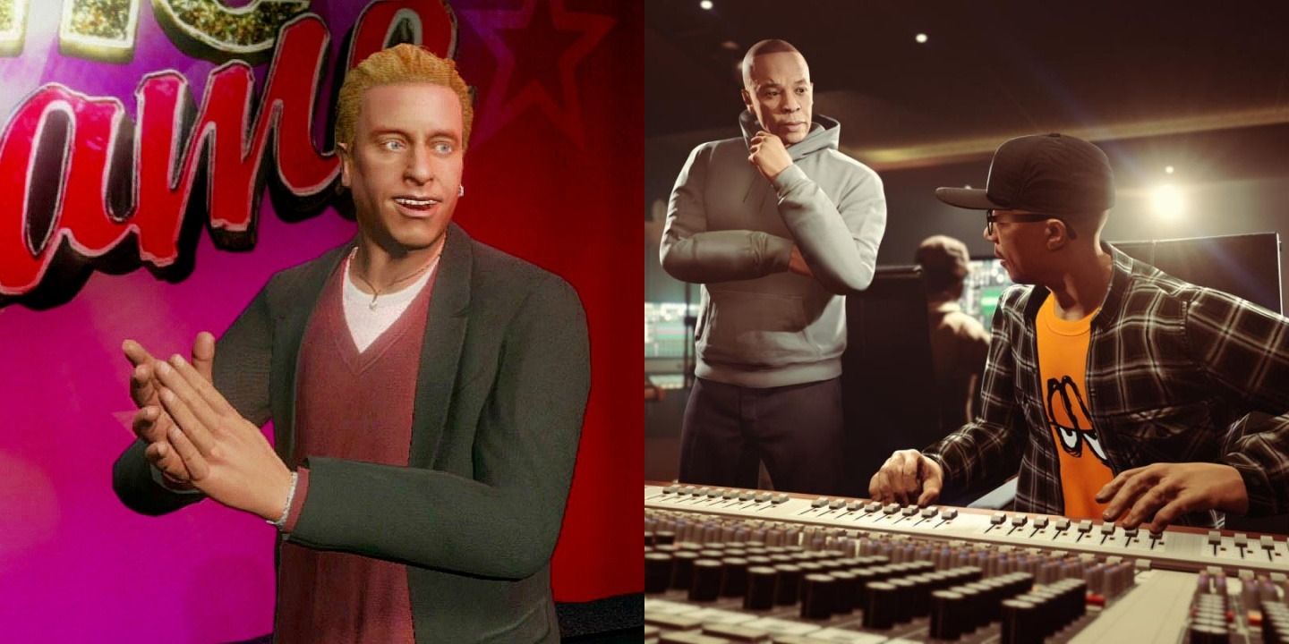 Lazlow in GTA V and Dr. Dre & DJ Pooh in GTA Online