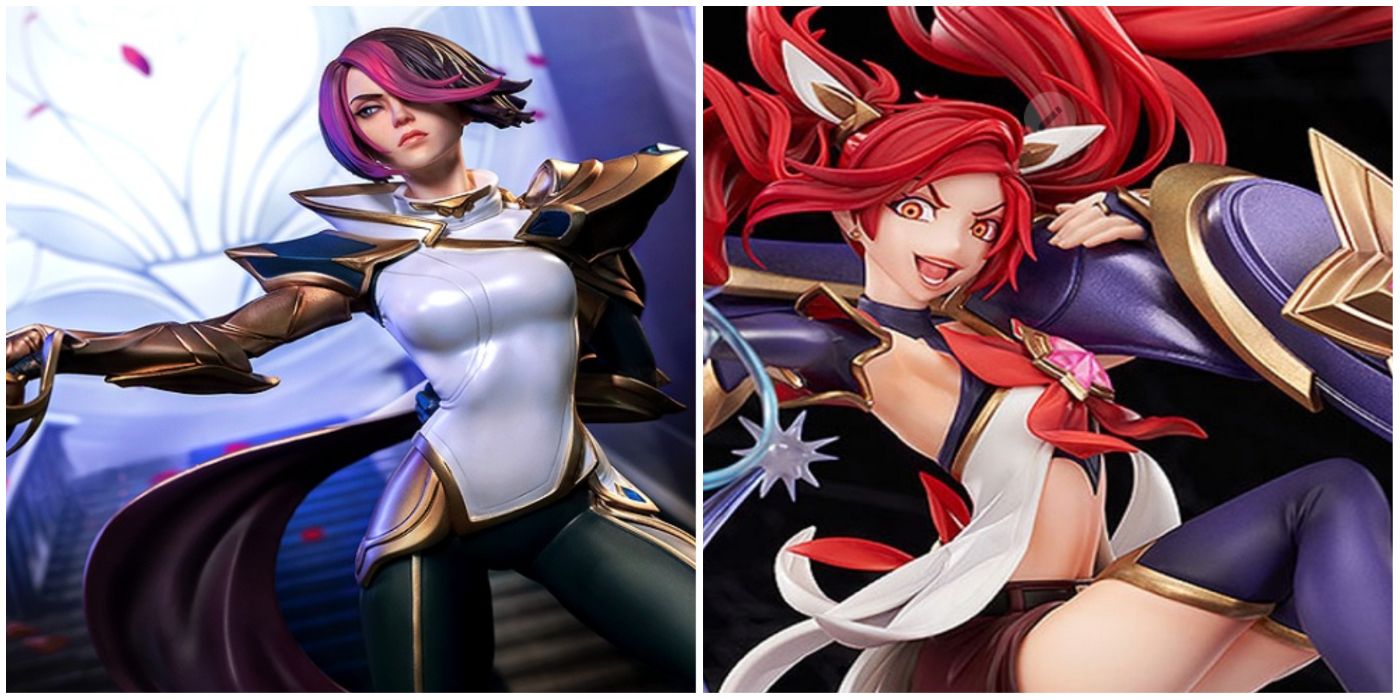 Fiora and Jinx figures from League of Legends