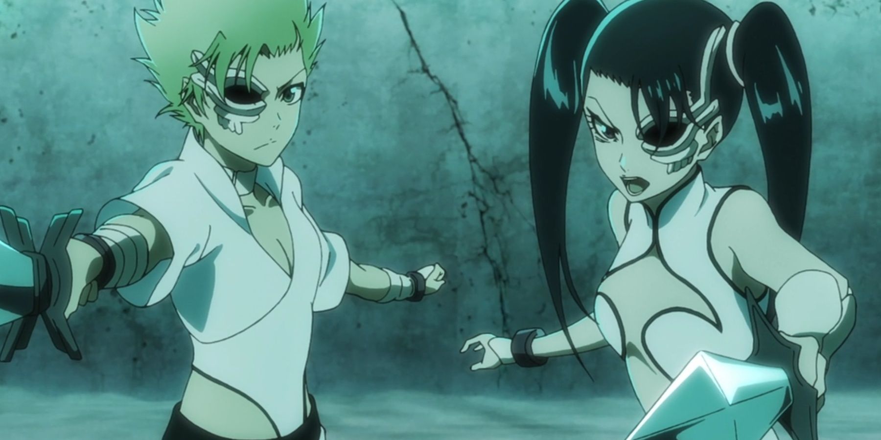 Loly and Menoly holding their zanpakuto