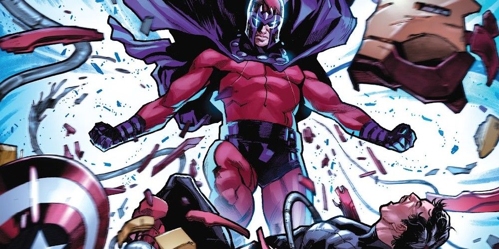 Magneto destroys the Avengers in Marvel Comics.