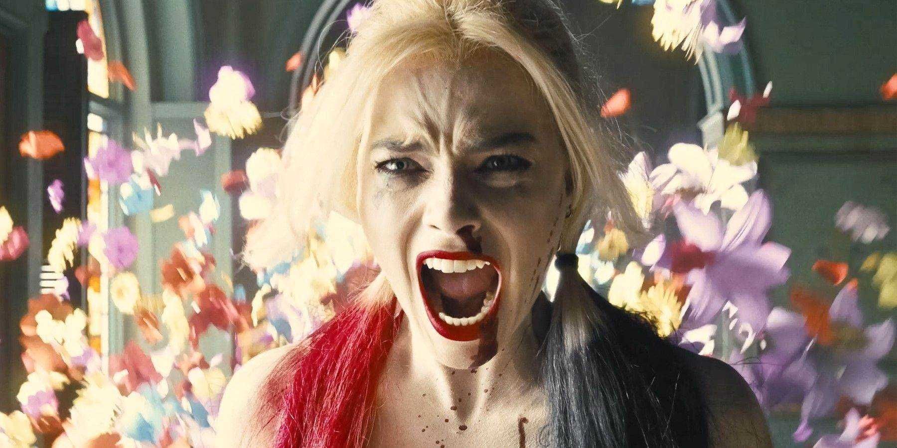 Harley Quinn enters a flowery dreamscape in The Suicide Squad